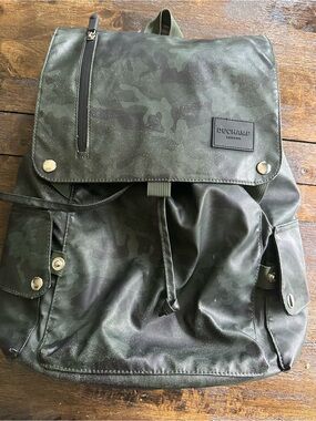 Duchamp Olive Green Camo Flap Backpack